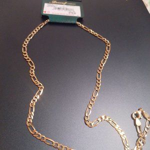 Primavera 24K Gold plated over Silver Figaro Chain 24 in